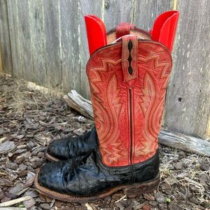 Durango DDB0322 Exotic Ostrich Leather Western Boots 13’ Square Toe 7.5 Wide